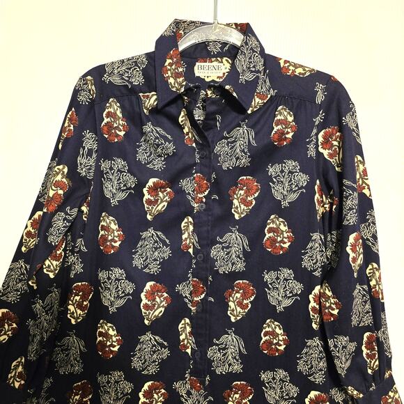 Beene Bazaar Vintage 70's Geoffrey Beene Maxi Pullover Shirt Dress Dark Floral - Picture 5 of 13